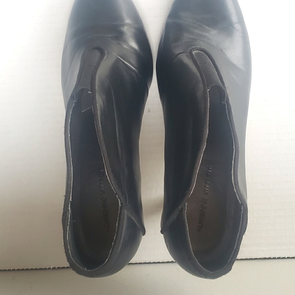 ADRIENNE VITTADINI BOOTIE STYLE HEEL SHOE BLACK LEATHER SIZE 8M - Picture 4 of 15